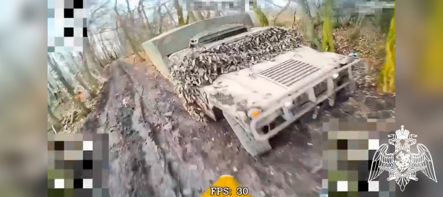 СПЕЦНАЗ РОСГВАРДИИ УНИЧТОЖИЛ HMMWV ВСУ В КУРСКОЙ ОБЛАСТИ (ВИДЕО)
