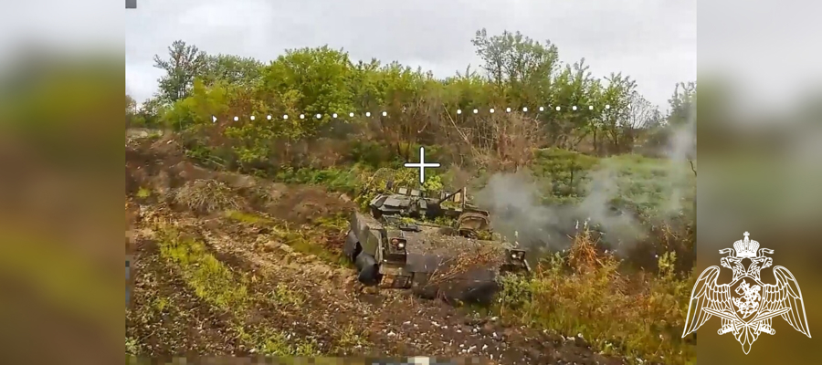 Росгвардейцы уничтожили БМП украинских боевиков в Сумской области (видео)